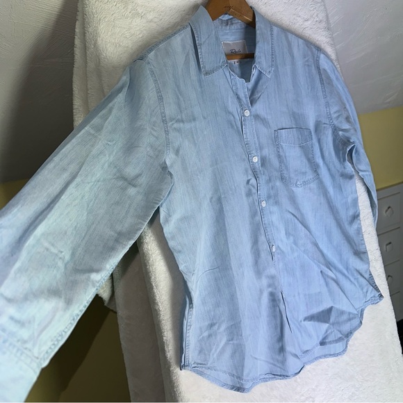 Rails Women's Ingrid Button Up Shirt Light Vintage Chambray Blue Medium Lyocell - Picture 7 of 14